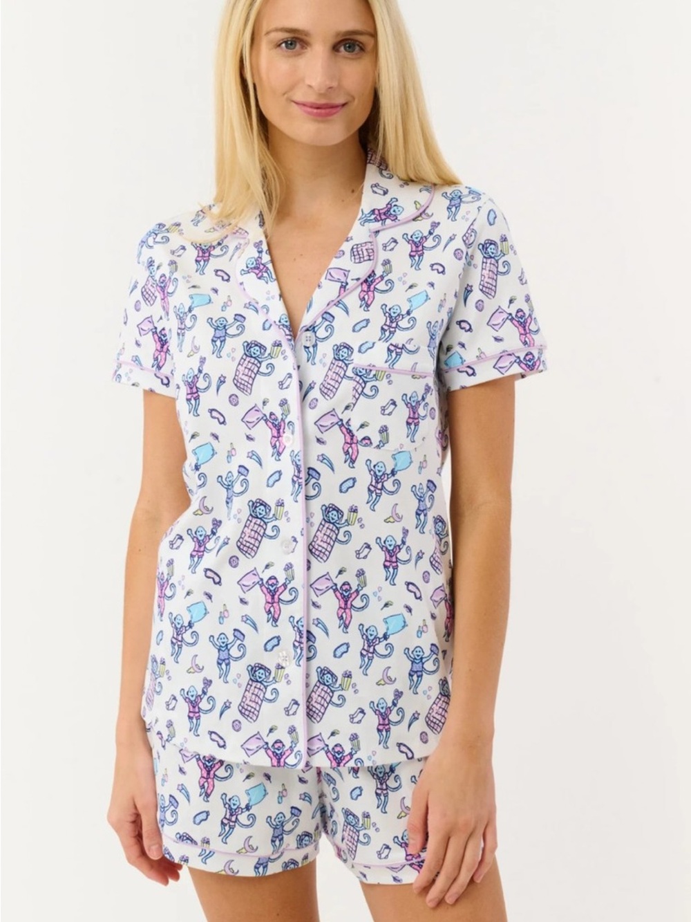 roller rabbit slumber party polo pajama set